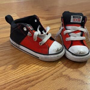 Converse Kids Red and Black High-Top Sneakers
